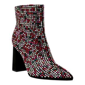 Wild Pair Women's Ingridd Pointed Toe Bling Dress Booties Multi Size 7
